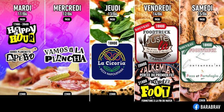 Bra'V programme hebdo de la semaine 24 du 10 au 16 juin