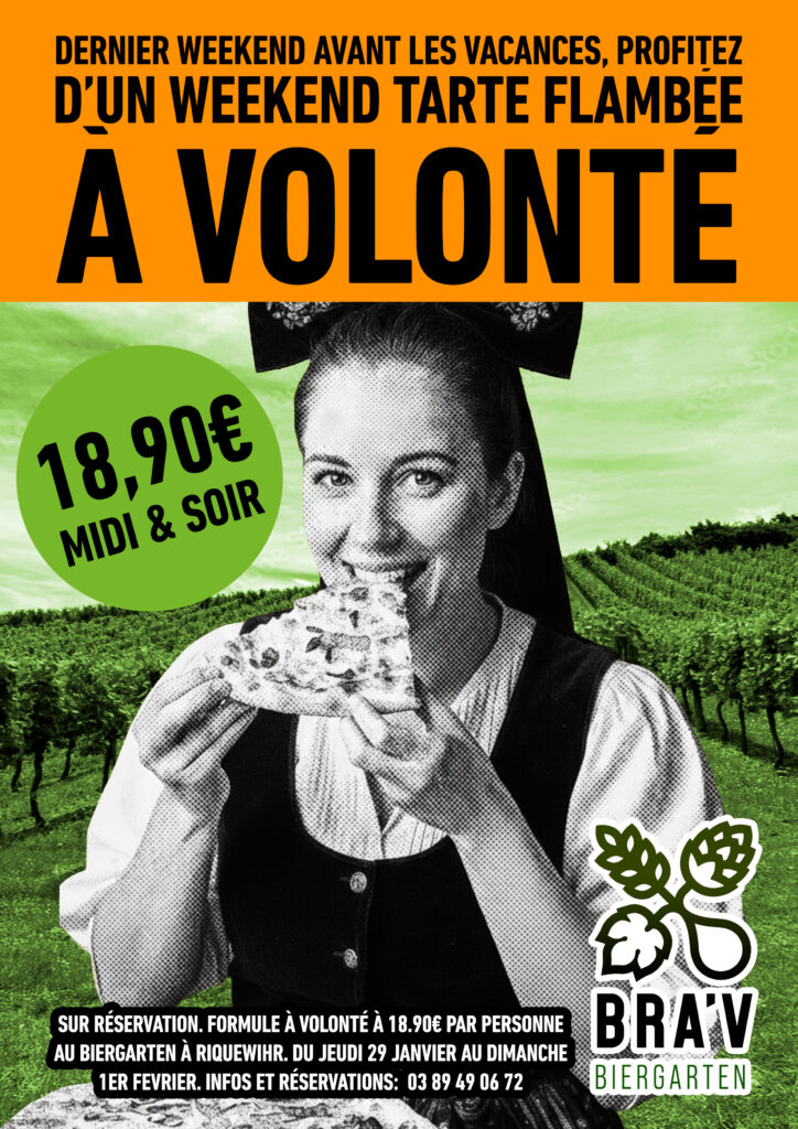 Soirée tarte flambée à volonté au Biergarten de Riquewihr