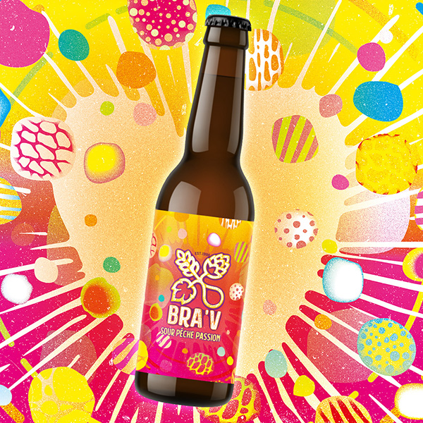 Nouvelle bière artisanale Sour Pêche Passion de la Bra'V