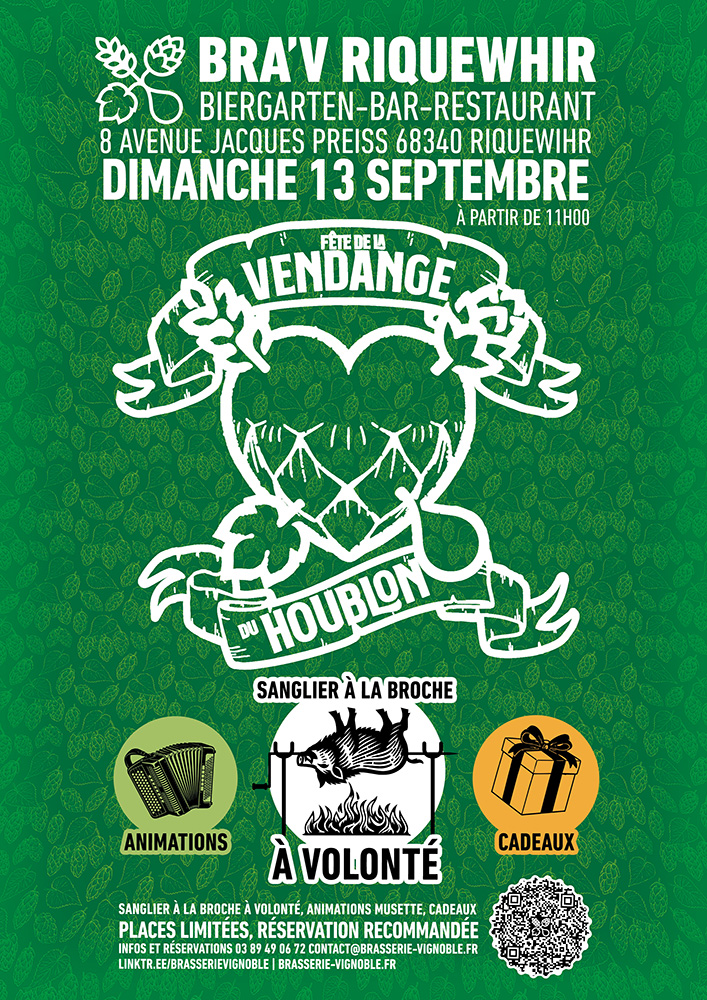 Fête de la vendange du houblon de la Brasserie du Vignoble à Riquewihr